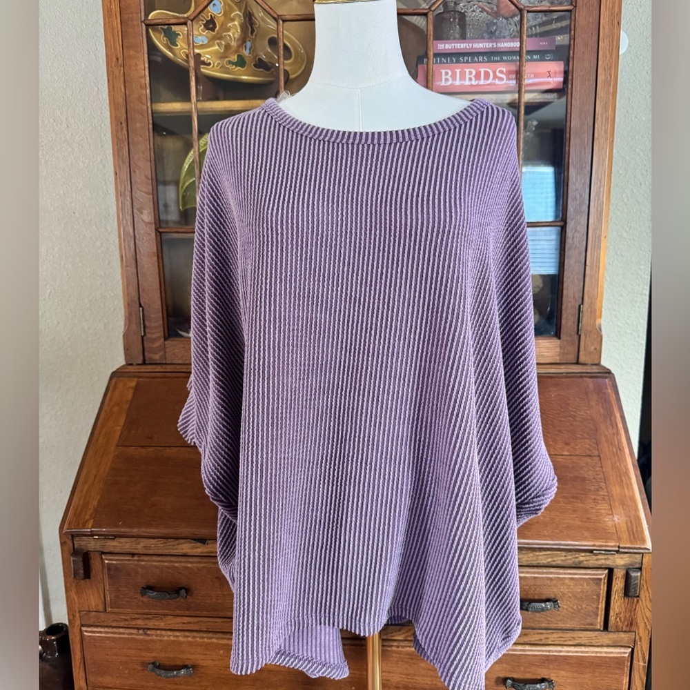 Andrée By Unit Women's Oversized Purple Knit Blouse